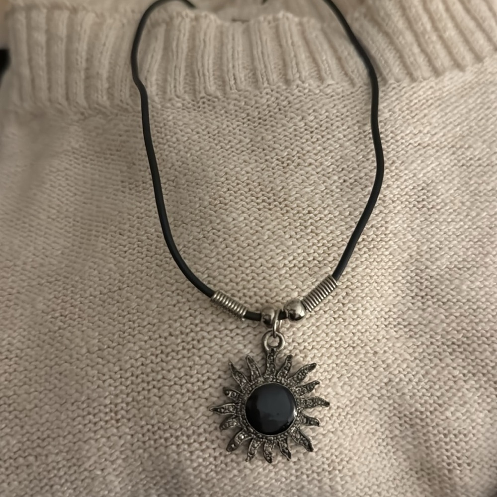 Black Sun Pendant Necklace